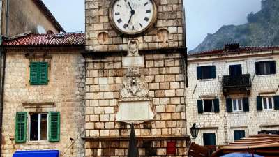 Medieval clock tower in Kotor