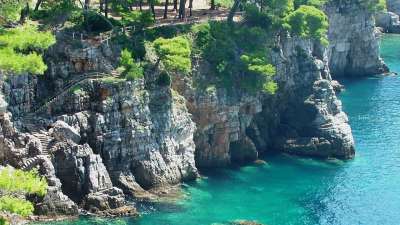 Hiking Path and Cliffs on Kolocep